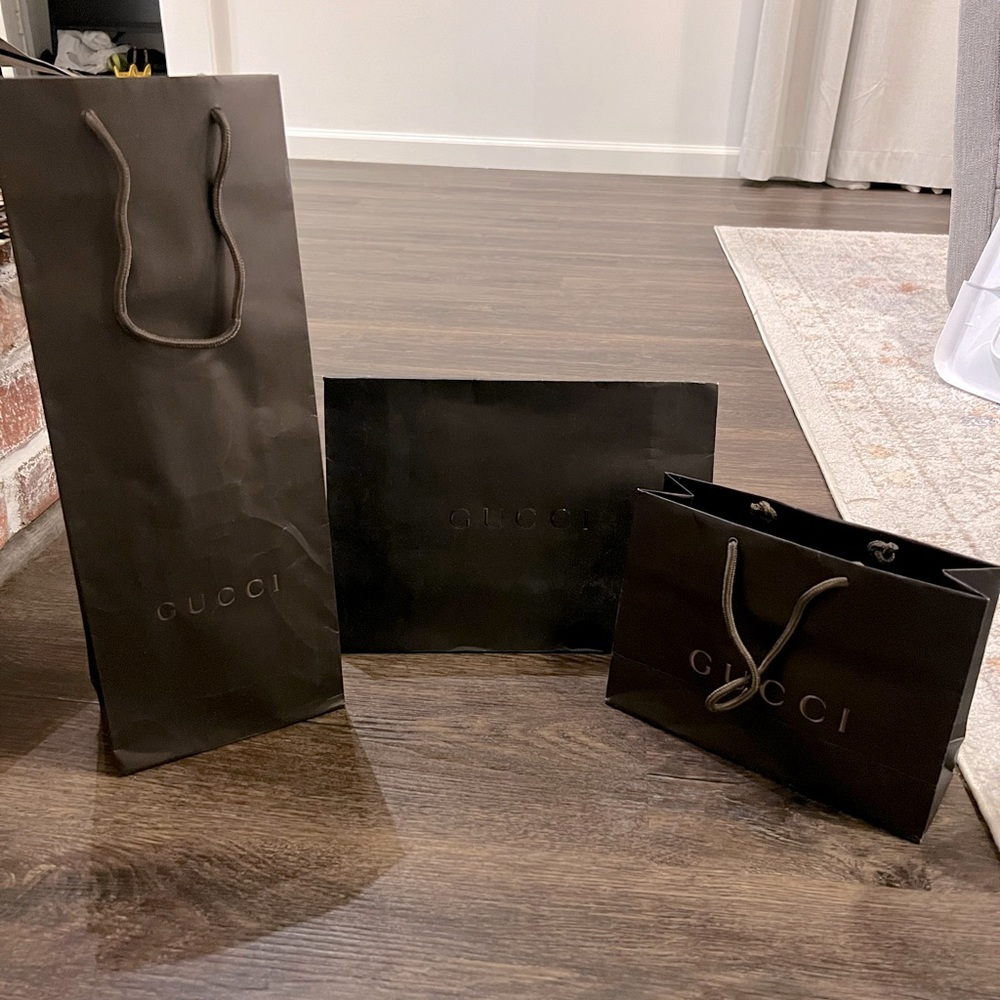 GUCCI 3 Pieces Shopping Bags / Pouch